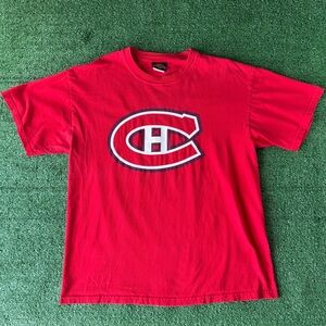 Vintage Old Time Hockey Montreal Canadiens number 39 Huet red T-Shirt Size L